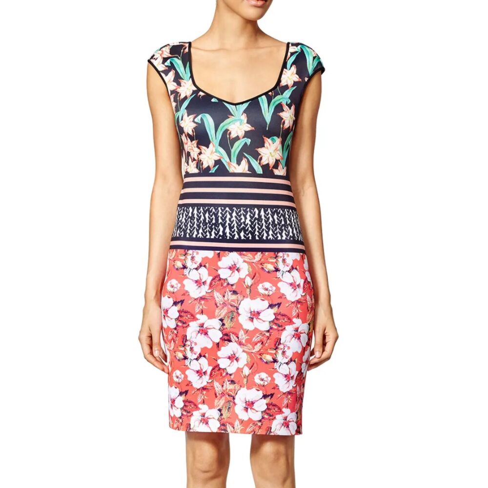 CLOVER CANYON Floral Sunrise Sheath Mini Dress Small